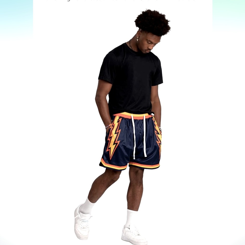 NWT Basketball Athletic Shorts Mesh Gym Sports Drawstring Shorts w/Pockets, XXL